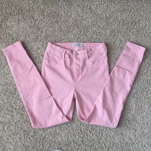 ZARA Pink Basic denim skinny jeans High rise